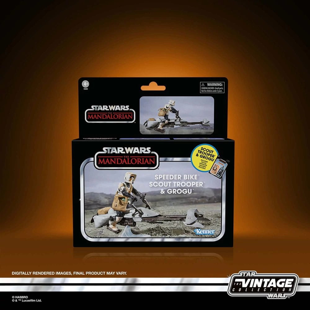 Star Wars The Mandalorian Vintage Collection Vehicle with Figures Speeder Bike with Scout Trooper &