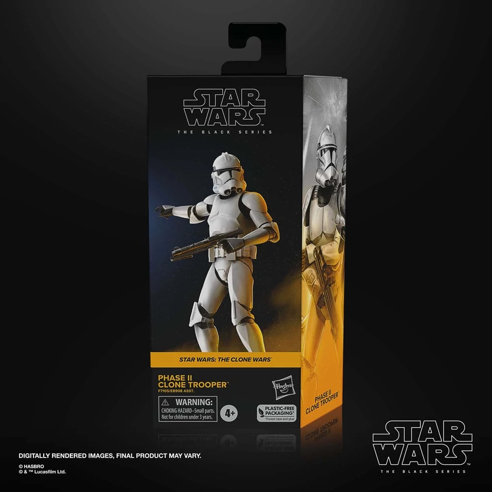Star Wars: The Clone Wars Black Series Akciófigura - Phase II Clone Trooper 15 cm