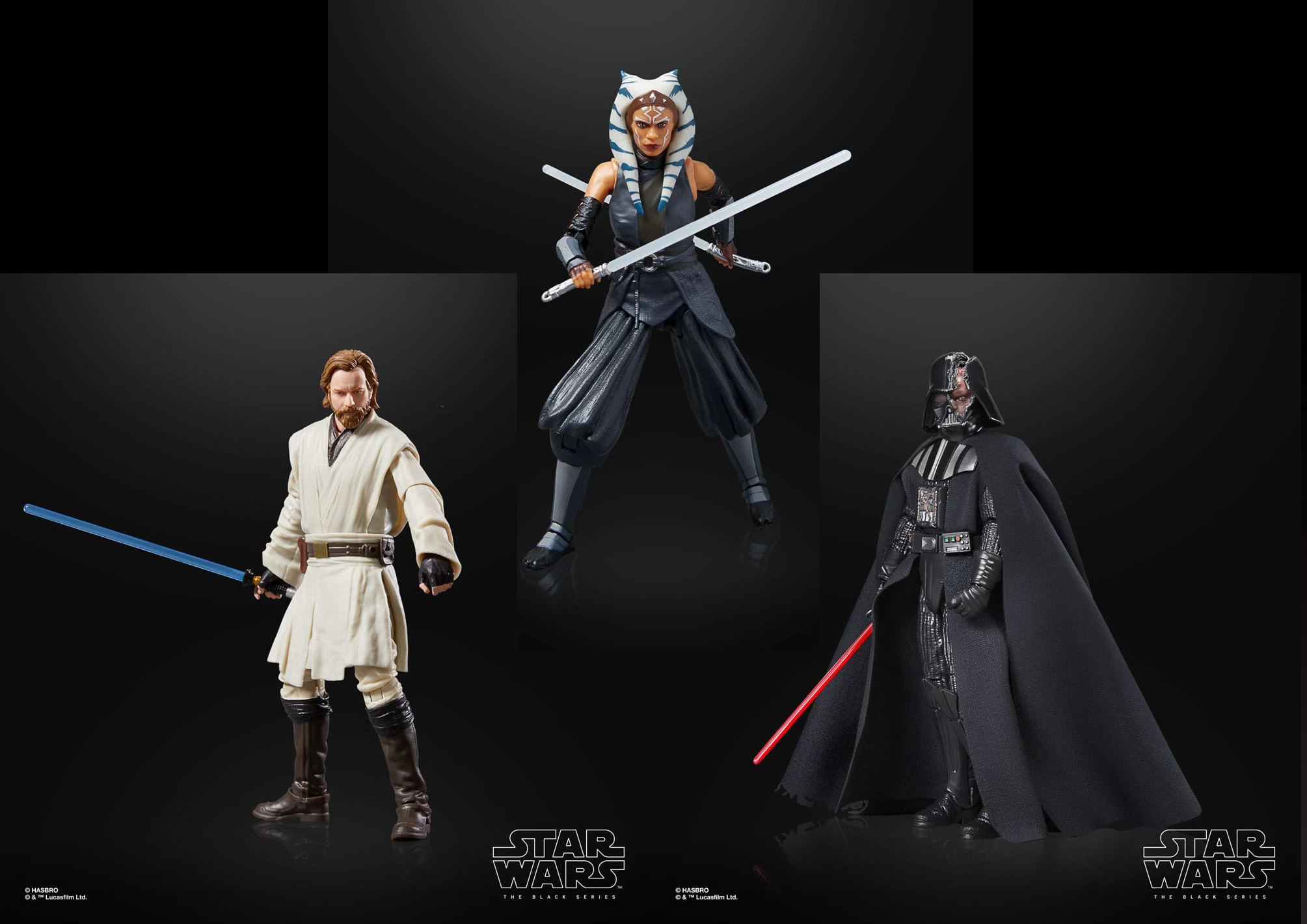 Star Wars Black Series Akciófigurák - Obi-Wan & Ahsoka Vs. Darth Vader 15 cm