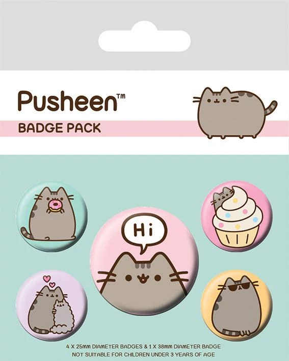 Pusheen Kitűzők - Says Hi