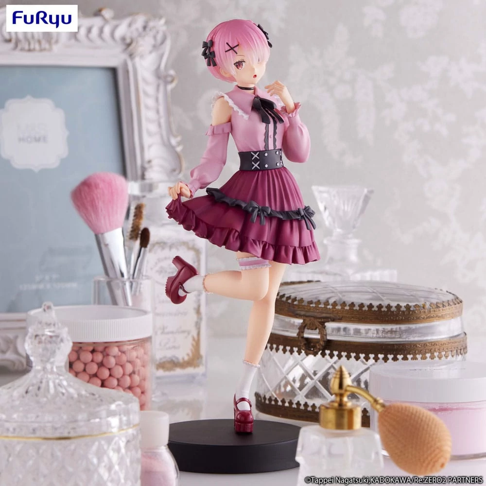 Re:Zero Starting Life in Another World Trio-Try-iT PVC Szobor - Ram Girly Outfit Pink 21 cm