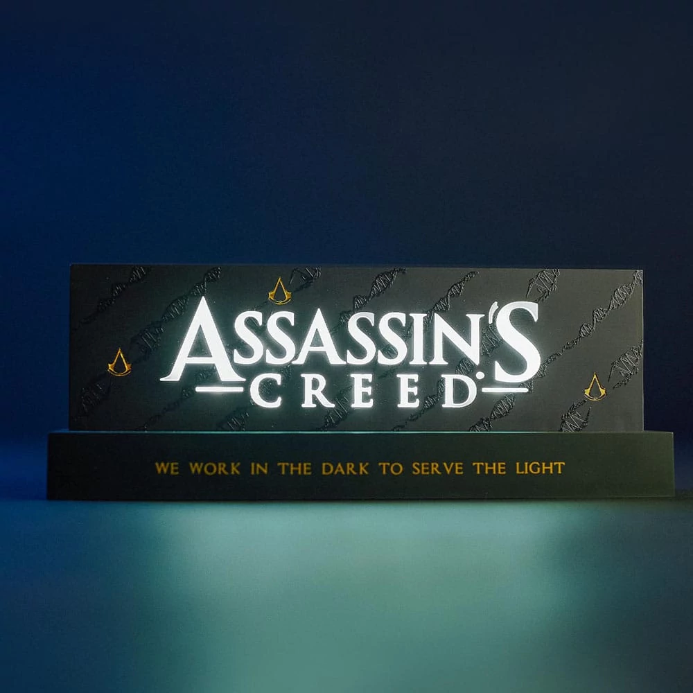 Assassins Creed LED Lámpa - We Work in the Dark to Serve the Light 22 cm
