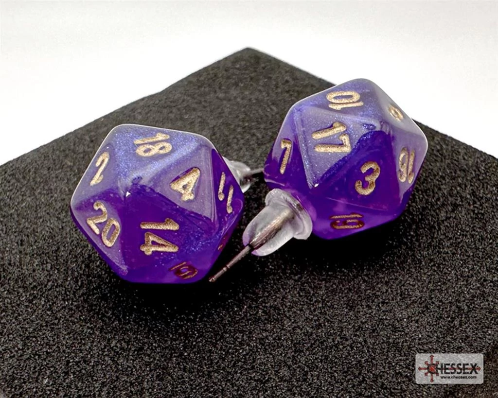 Chessex Fülbevaló - Borealis Royal Purple Mini-Poly D20