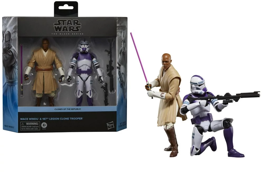 Star Wars Black Series Akciófigura - Mace Windu & 187 Legion Clone Trooper 15 cm