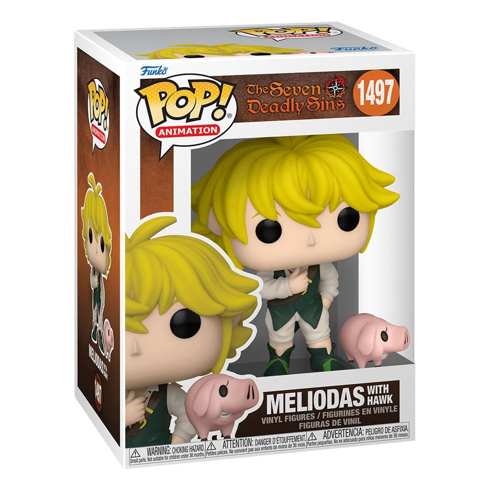 Seven Deadly Sins Funko POP Animation Vinyl Figura - Meliodas w/Hawk 9 cm #1497