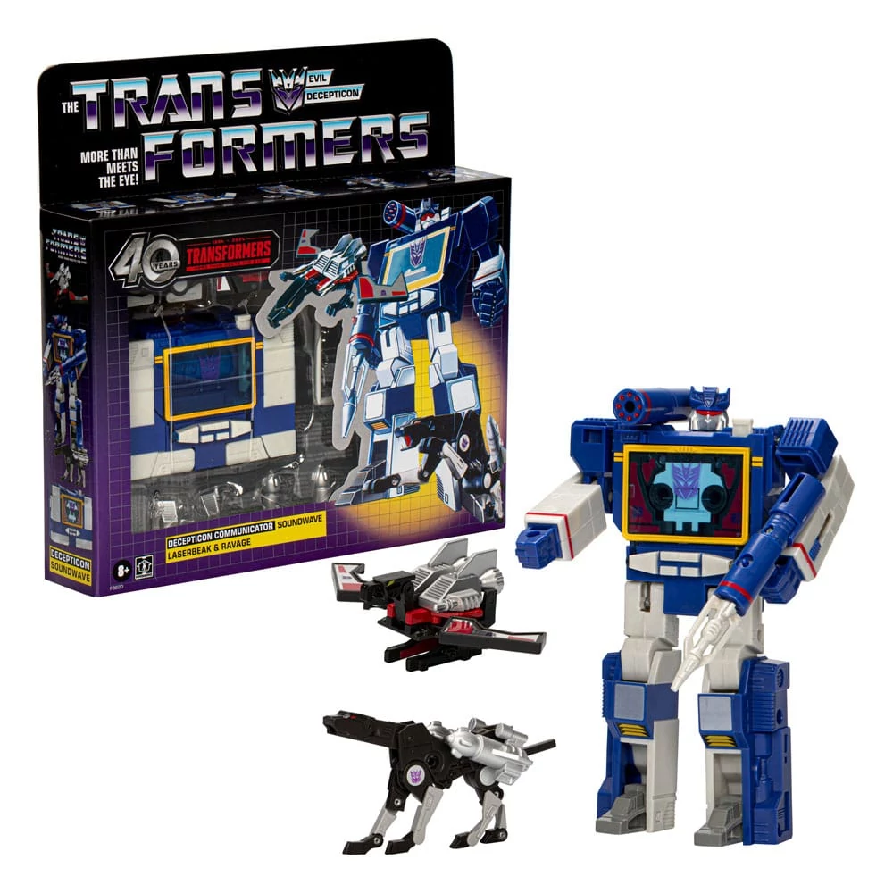 The Transformers Retro G1 Akciófigura - Decepticon Communicator Soundwave with Laserbeak & Ravage 18