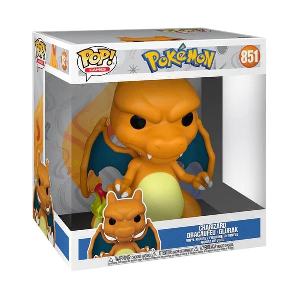 Pokemon Funko Jumbo POP! Games Vinyl Figura - Charizard (EMEA) 25 cm #851