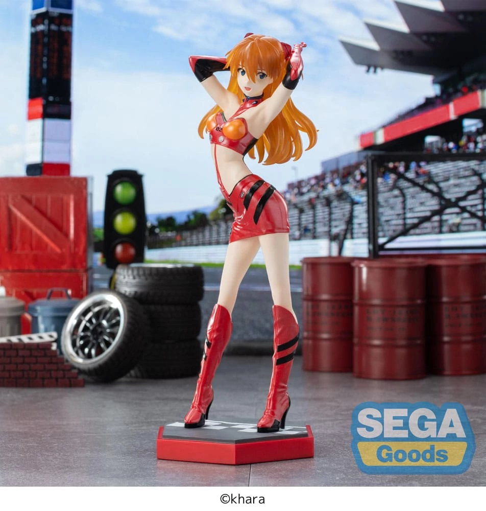 Evangelion Luminasta PVC Szobor - Racing Asuka Shikinami Langley Pit Walk 25 cm