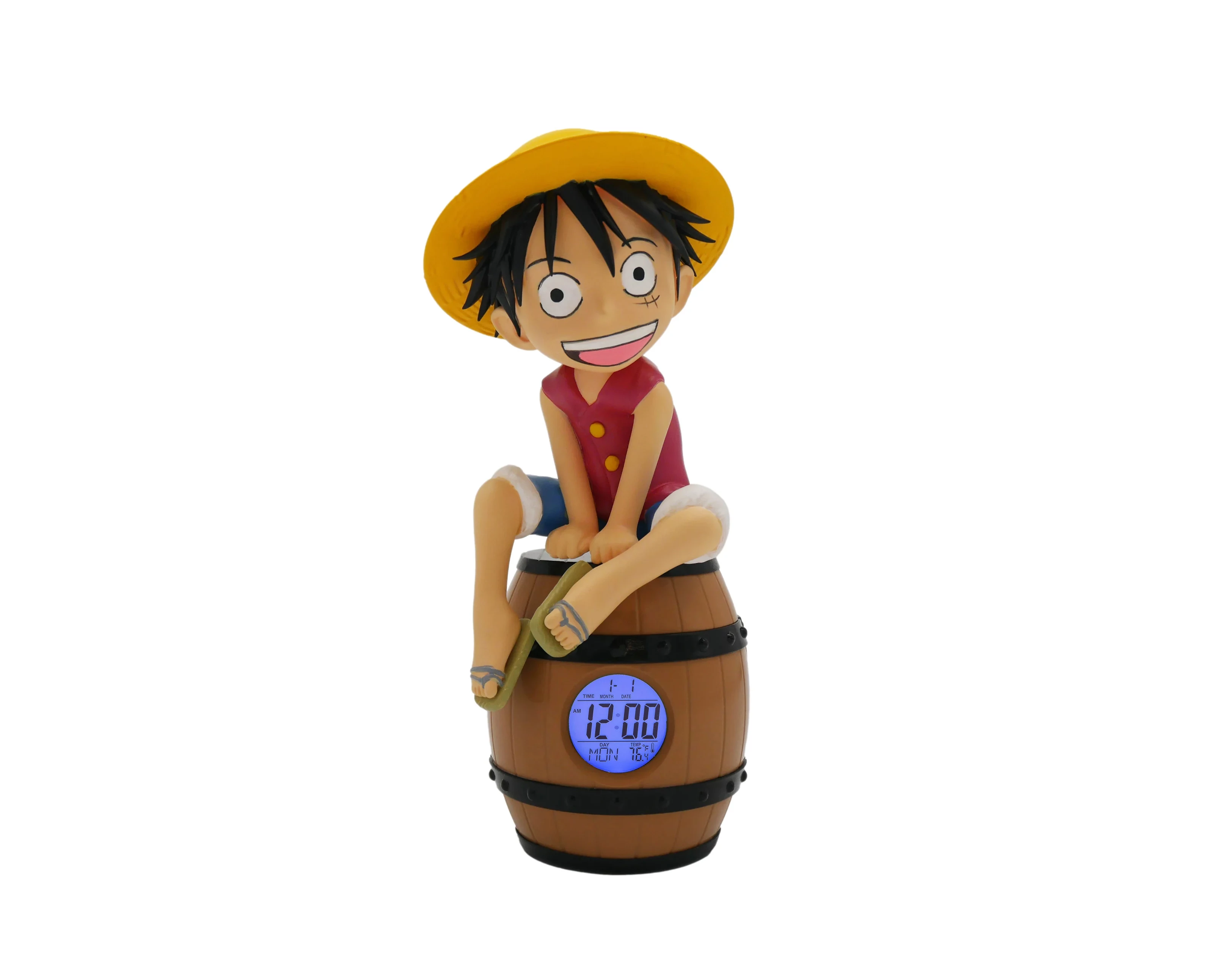 One Piece Ébresztőóra LED Világítással - Luffy on a Barrel 28 cm