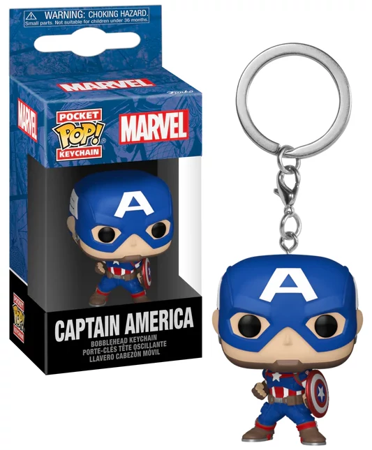 Marvel New Classics Pocket POP! Kulcstartó - Captain America 4 cm