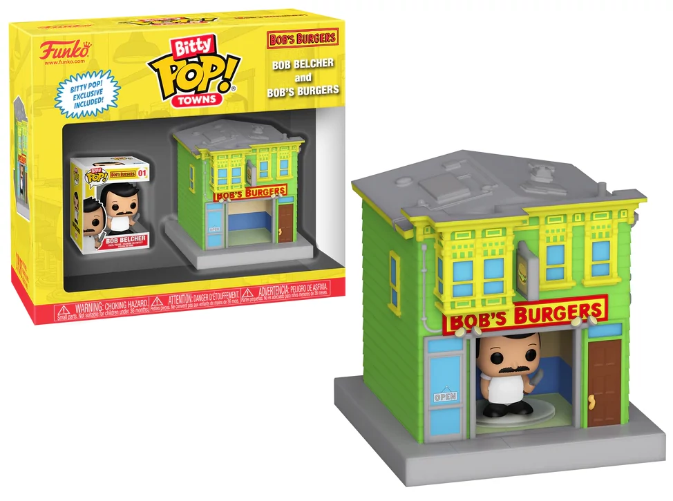Bob's Burger Bitty POP! Town Figura - Bob Belcher and Bob's Burgers 2.5 cm