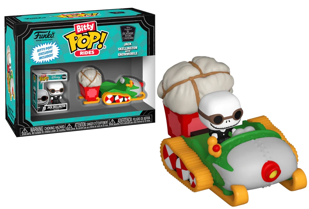 The Nightmare Before Christmas Bitty POP! Rides Figura - Jack Skellington with Snowmobile 2.5 cm