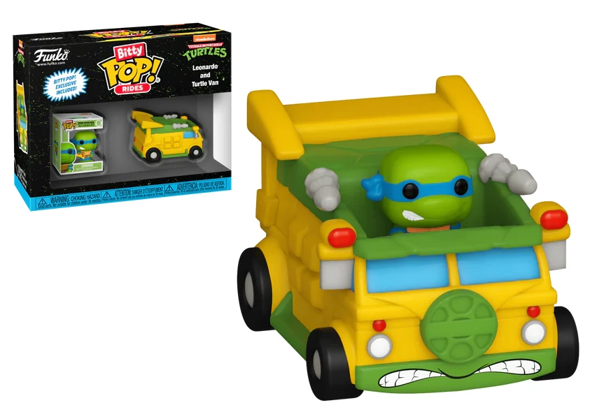 Teenage Mutant Ninja Turtles Bitty POP! Rides Figura - Leonardo with Van 2.5 cm