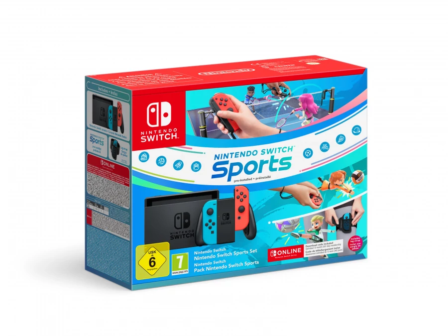 Nintendo Switch V2 Neon Red / Neon Blue + Nintendo Switch Sports + Nintendo Switch Online 12 hónap