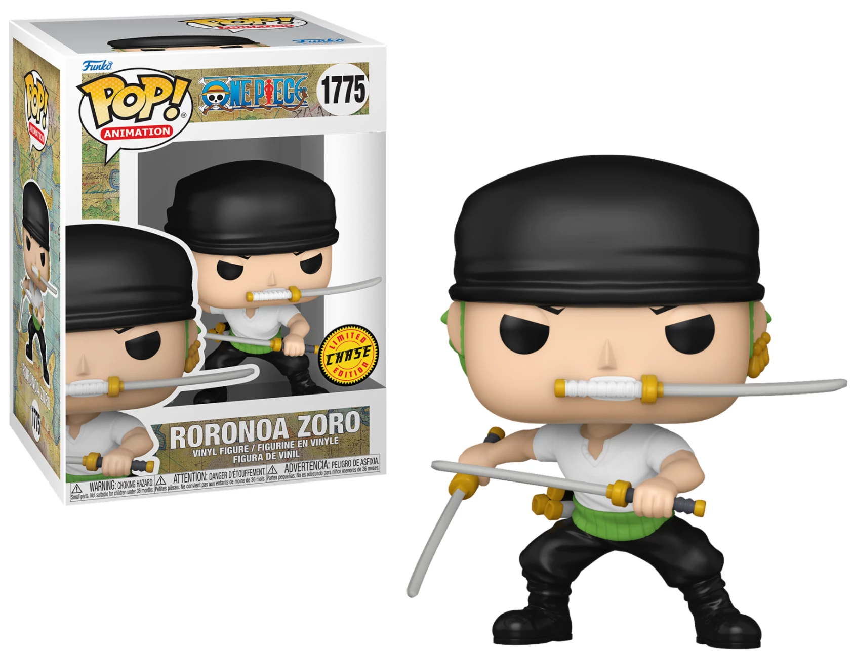 One Piece POP! Animation Figura - Zoro 9 cm #1775 (CHASE)
