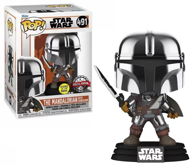 Star Wars: Mandalorian POP! Figura - Mandalorian with Darksaber 9 cm #491