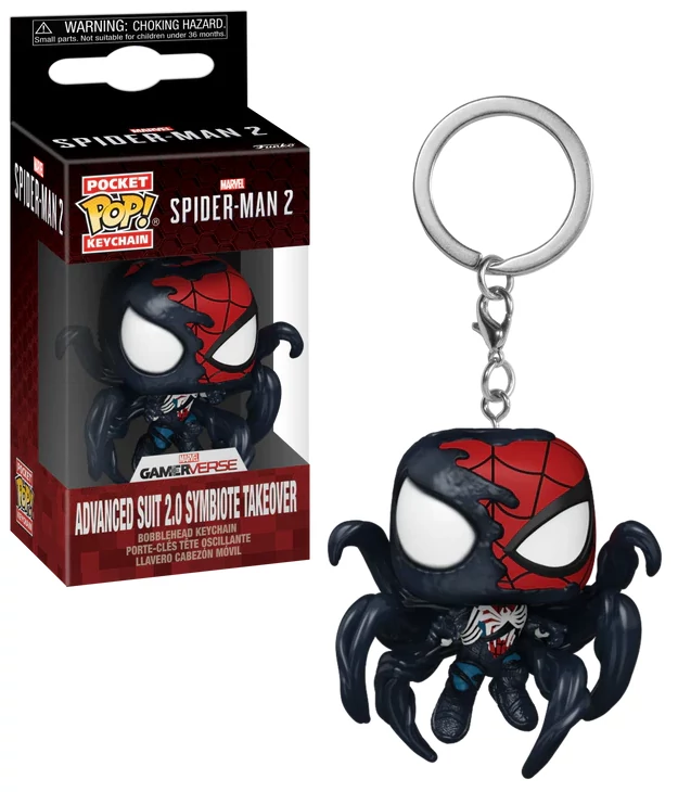 Spider-Man 2 Pocket POP! Kulcstartó - Advanced Suit 2.0 Symbiote Takeover 4 cm