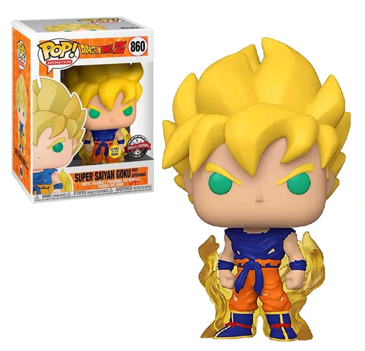 Dragon Ball Z POP! Animation Figura - Goku Super Saiyan (GITD) 9 cm #860