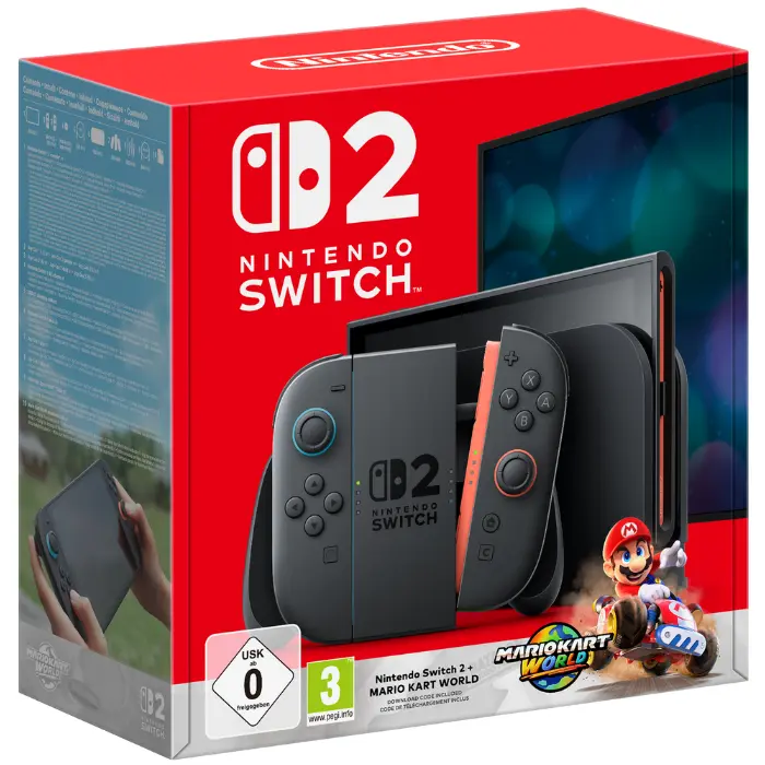 Nintendo Switch 2 + Mario Kart World + fólia