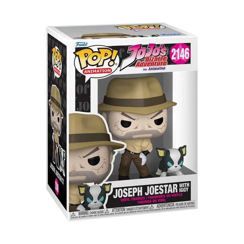 JoJo's Bizarre Adventure Funko POP! Animation Vinyl Figura - Joseph & Iggy 9 cm #2146